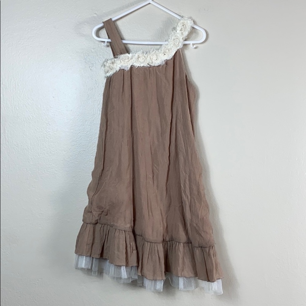 Rancho Estancia taupe asymmetrical dress size XS